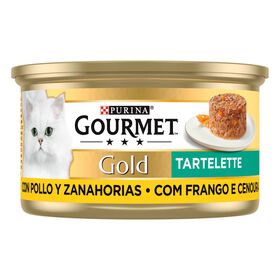 Comida Húmida Para Gato Adulto Tartelette Frango Cenouras Purina Gourmet Gold 85 g