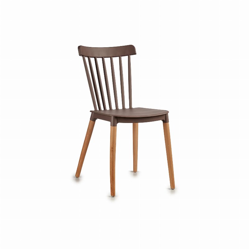 Cadeira Cinza Madeira Pernas Madeira Natural 54 X 84 X 43 Cm
