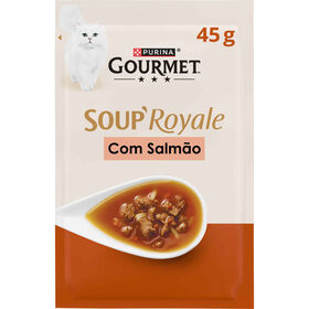 Snack Líquido Para Gato Adulto Soup Royale Salmão Purina Gourmet 45 gr