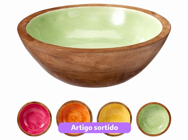 Taça Madeira Manga Ø23Cm Cores Sortidas
