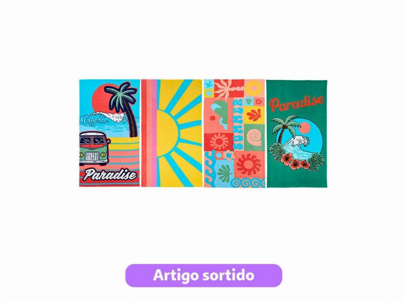 Toalha Praia Estampada Actuel 350 g 90X160Cm Modelos Sortidos