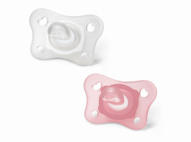 Chupeta Mini Soft Chicco Silicone Rosa 0-2M 2Un