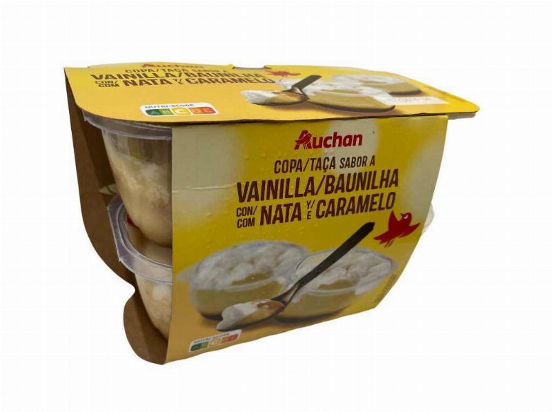 Creme Auchan Liégeois Baunilha Nata Caramelo 4X115 g