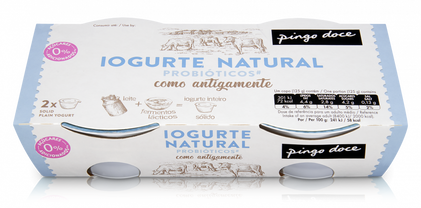 Iogurte Inteiro Natural Pack 2 Pingo Doce 0.125Kg