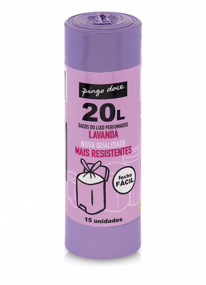 Sacos Do Lixo Lavanda Com Fecho Fácil 20 l Pingo Doce 15Un