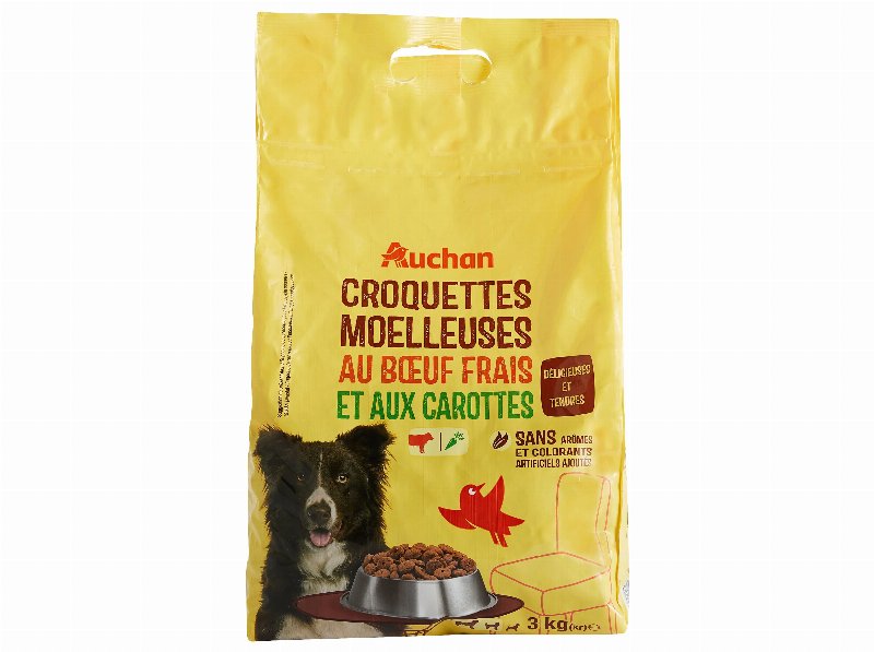 Ração Para Cão Auchan Moles Rico Em Vaca Fresca E Cenoura 3 kg