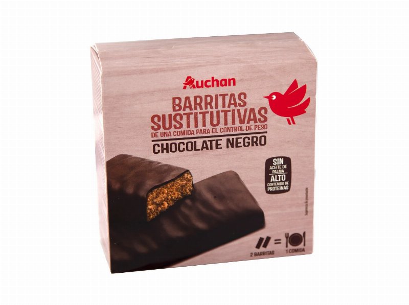 Barritas Auchan Substitutas De Refeição Chocolate Preto 6Un 192 g