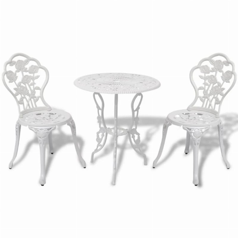 Hkh 3 Pcs Conjunto Bistrô Alumínio Fundido - Branco