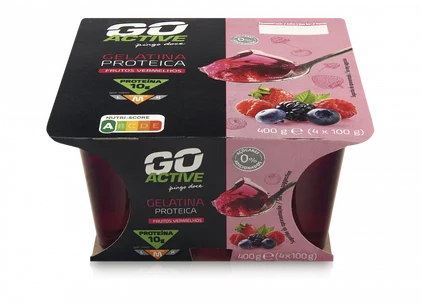 Gelatina Proteica De Frutos Vermelhos Pack 4 Go Active 0.4Kg