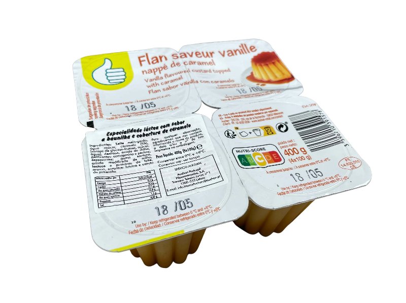 Pudim Polegar Flan Baunilha E Caramelo 4X100 g
