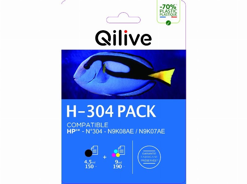 Pack Tinteiros Qilive Compatível Hp 304 Preto E Cor