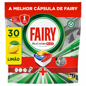 Detergente Máquina Loiça Pastilhas Platinum Plus Tudo Em 1 Limão Fairy