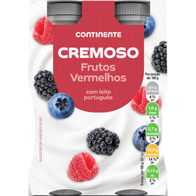 Iogurte Líquido Cremoso Frutos Vermelhos Continente 640 gr (4 Un)