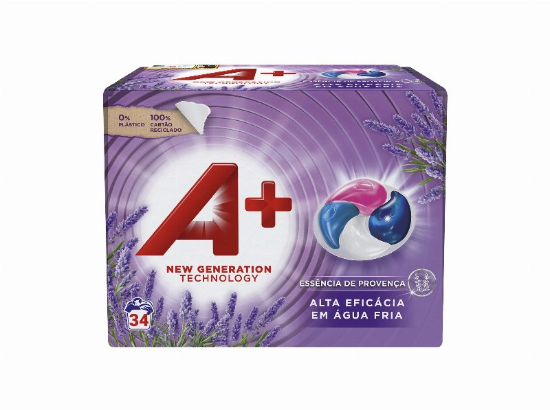 Detergente Roupa Máquina Cápsulas A+ Essência Da Provença 34D
