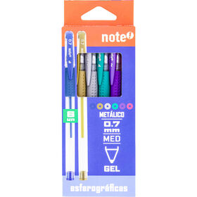 Conjunto 6 Canetas De Tinta Gel Metálicas Note!