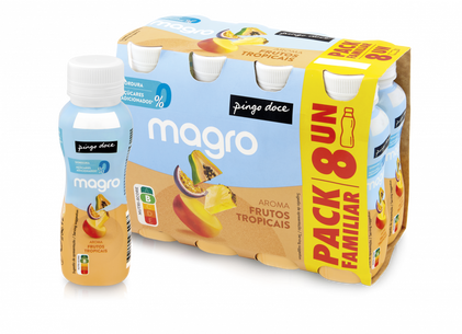 Iogurte Líquido Magro 00% Frutos Tropicais Pack 8 Pingo Doce 8x0.17Kg