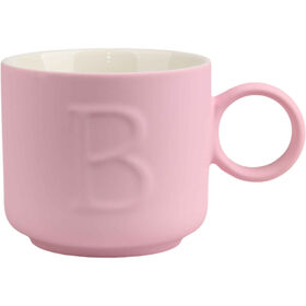 Caneca 360 ml Letra B Rosa Kasa