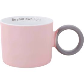 Caneca Com Asa Argola 380 ml Rosa Smile Kasa