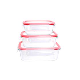 Conjunto 3 Caixas Herméticas Vidro Safe Kasa