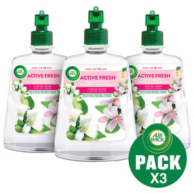 Ambientador Recarga Difusor Active Fresh Jasmim Air Wick 3 Un