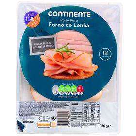 Fiambre De Peito De Peru Forno De Lenha Fatiado Continente 150 gr