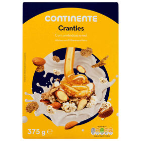 Cereais Cranties Amêndoas E Mel Continente 375 gr