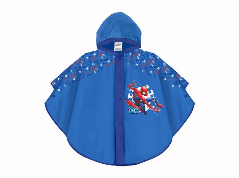 Capa Chuva Spiderman Com Botão Tamanho 3/6 Anos