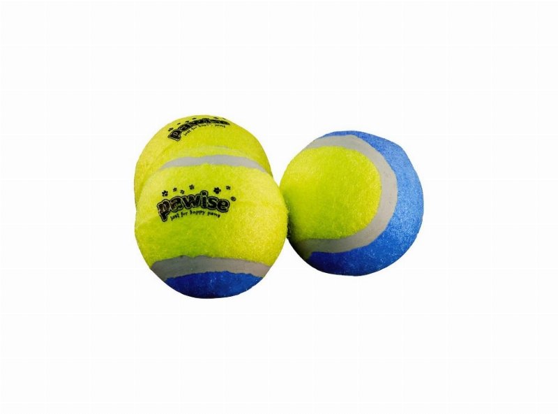Brinquedo Para Cão Pawise Bola Amarelo E Azul 6.3Cm 1 Unidade
