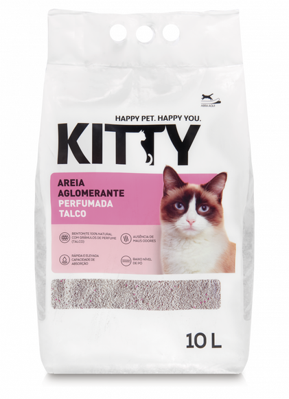 Areia Aglomerante Perfumada Talco Kitty 10L