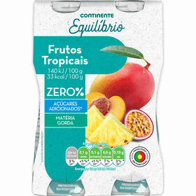 Iogurte Líquido Magro Frutos Tropicais Sem Açúcar Continente Equilíbrio 640 gr (4 Un)