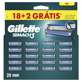 Recarga De Lâminas Mach3 Gillette 18 Un + 2 Un Grátis