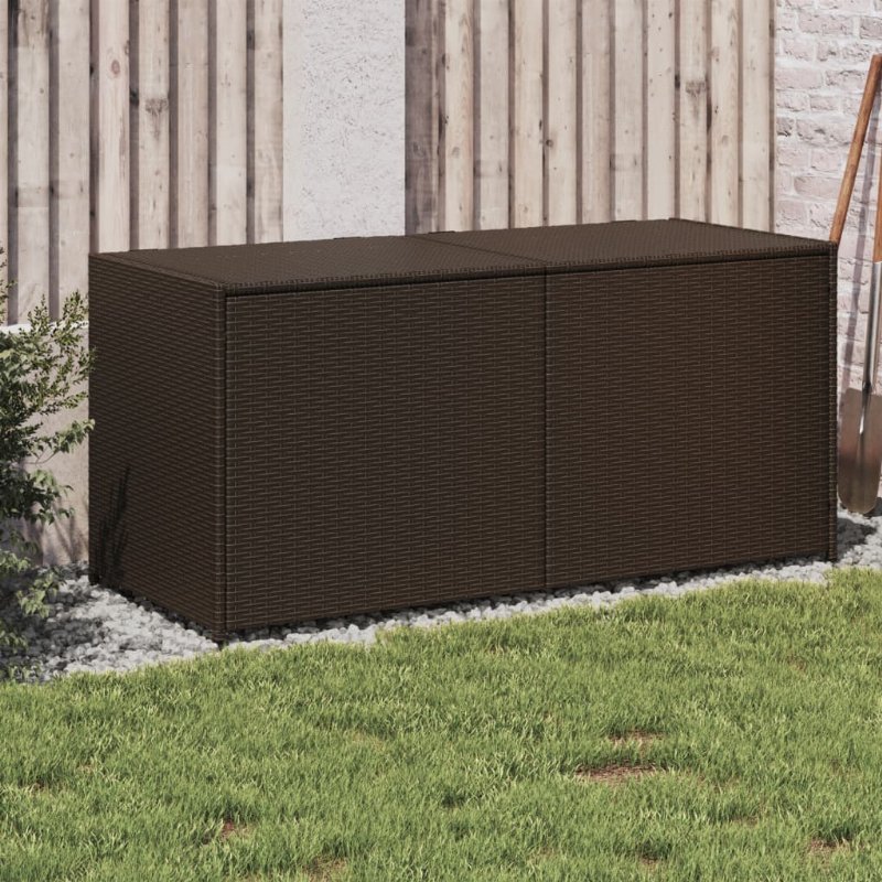 Hkh Caixa De Arrumação Para Jardim 283 l Vime Pe Castanho - Marrom