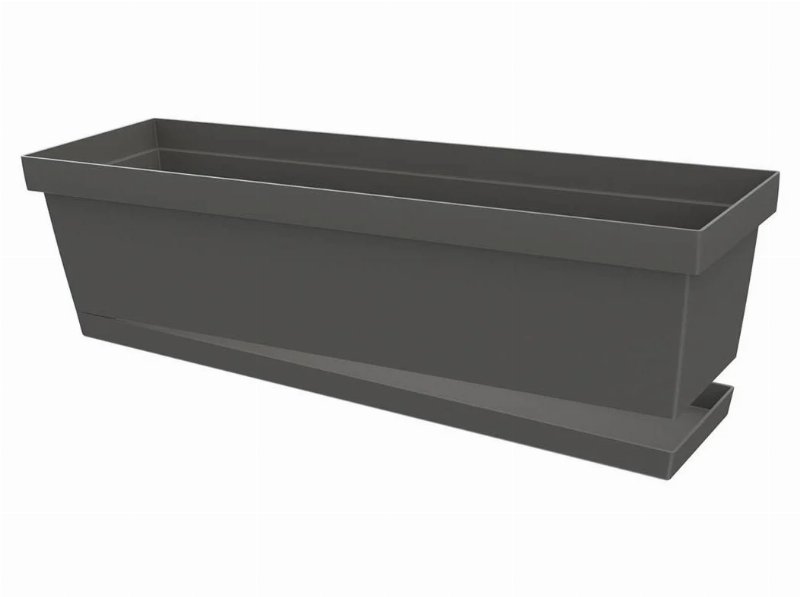Floreira Gardenstar Preto Com Prato 50Cm
