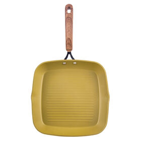Grelhador Antiaderente Alumínio 28X28Cm Verde Oliveira Gourmet Kasa