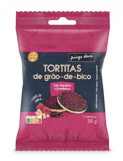 Tortitas De Grão De Bico Com Chocolate E Framboesa Pingo Doce 0.072Kg