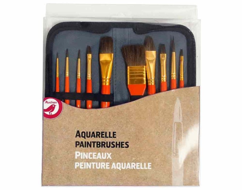 Pinceis Para Aguarela Auchan Caixa 10 Peças