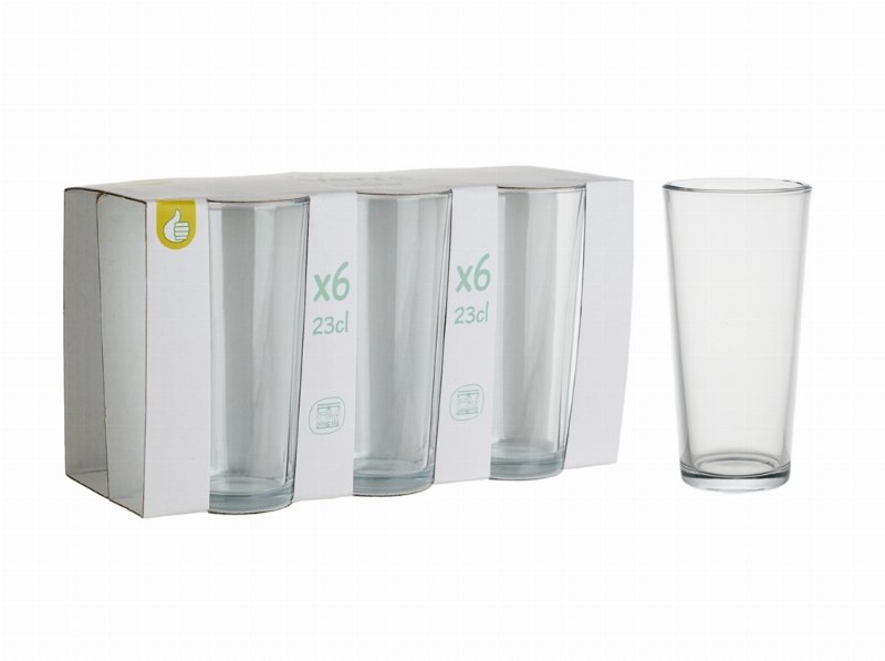 Conjunto 6 Copos Altos Alice Polegar Vidro 23 cl