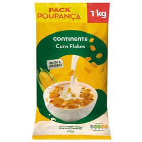 Cereais Corn Flakes Milho Pack Poupança Continente 1 kg