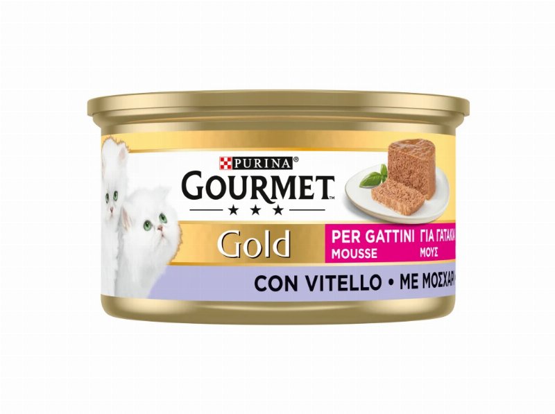 Comida Húmida Para Gato Júnior Gourmet Gold Mousse Com Vitela 85 g