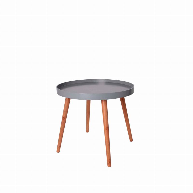 Mesa De Apoio Redonda Cinza 50,1 X 50,1 X 44,3 Cm