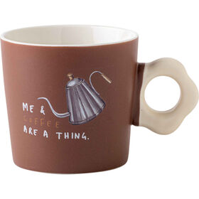Caneca 360 ml Me And Coffee Castanha Kasa