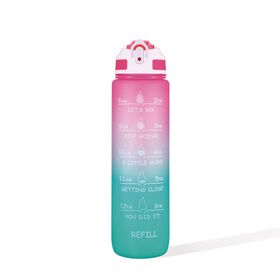 Garrafa Plástico 1 l Rosa E Verde Tritan Kasa