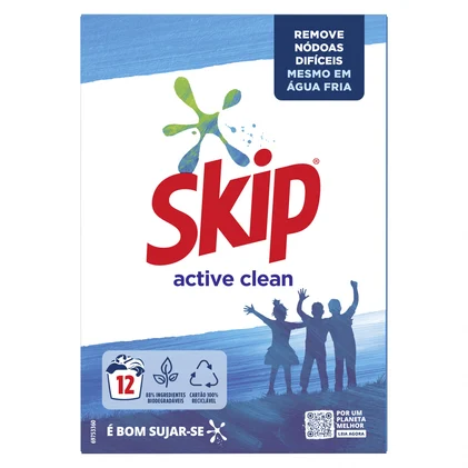 Detergente Máquina Roupa Pó Active Clean Skip 12Dos
