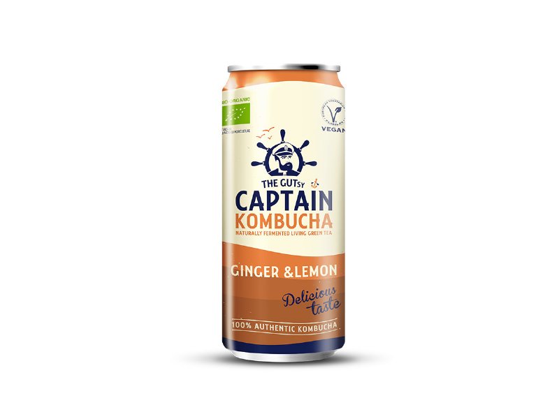 Kombucha The Gutsy Captain Gengibre Limão Bio 250 ml