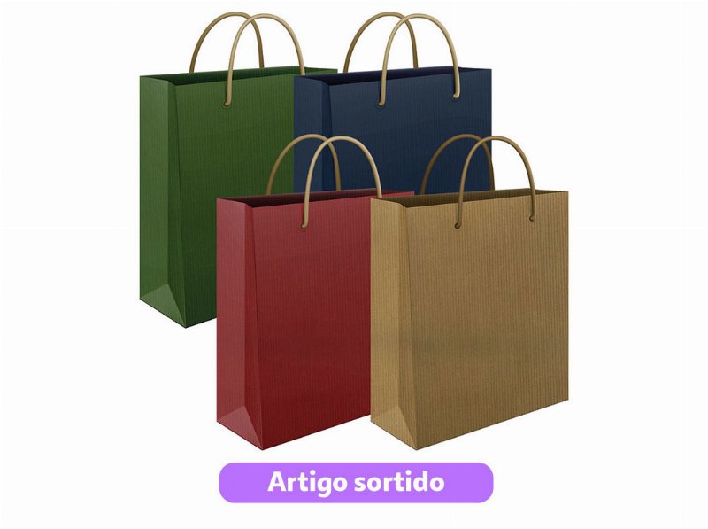 Saco Papel Kraft Mitos Xl 45X48X17Cm Cores Sortidas