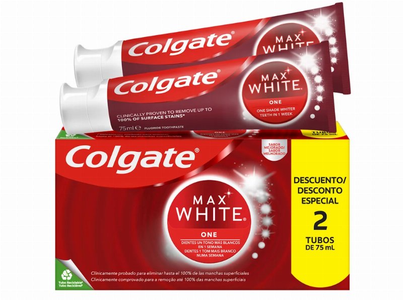 Pasta De Dentes Branqueadora Max White One Colgate 2X75 ml
