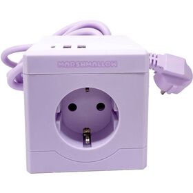 Cubo 3 Tomadas, 2 Usb E 1 Type C 1,5M Lilás Marshmallow 1 Un