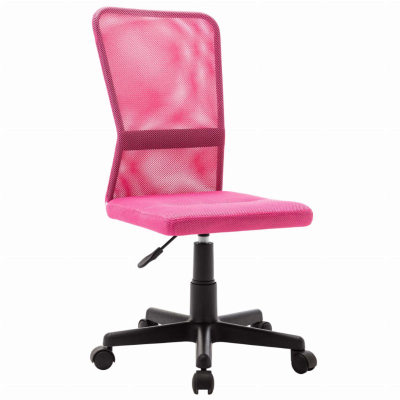 Hkh Cadeira De Escritório 44X52X100 Cm Em Tecido De Malha - Rosa