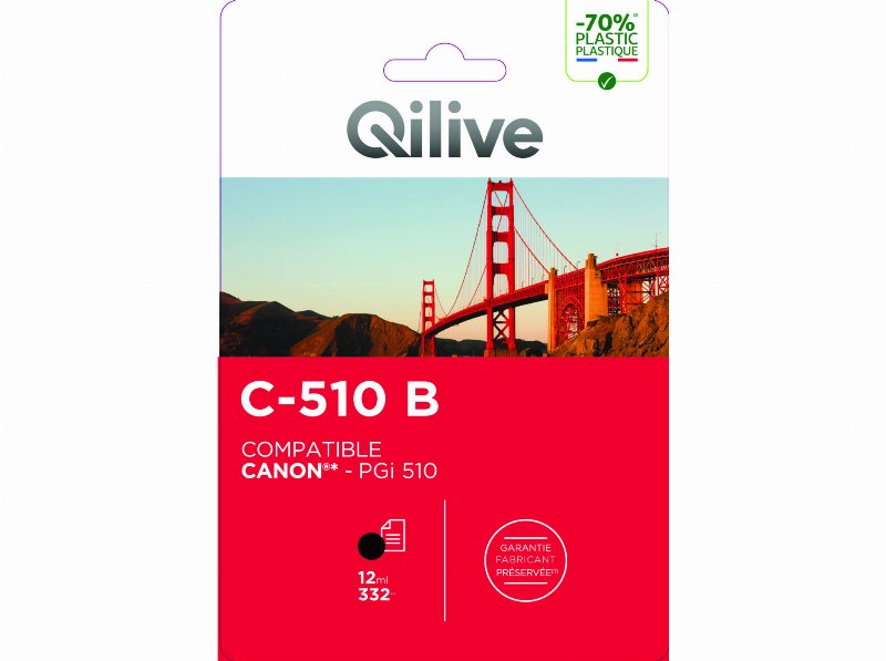 Tinteiro Compativel Qilive 510 Canon Preto