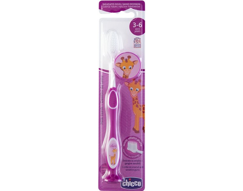 Escova Chicco Dentes Rosa 3-6 Anos